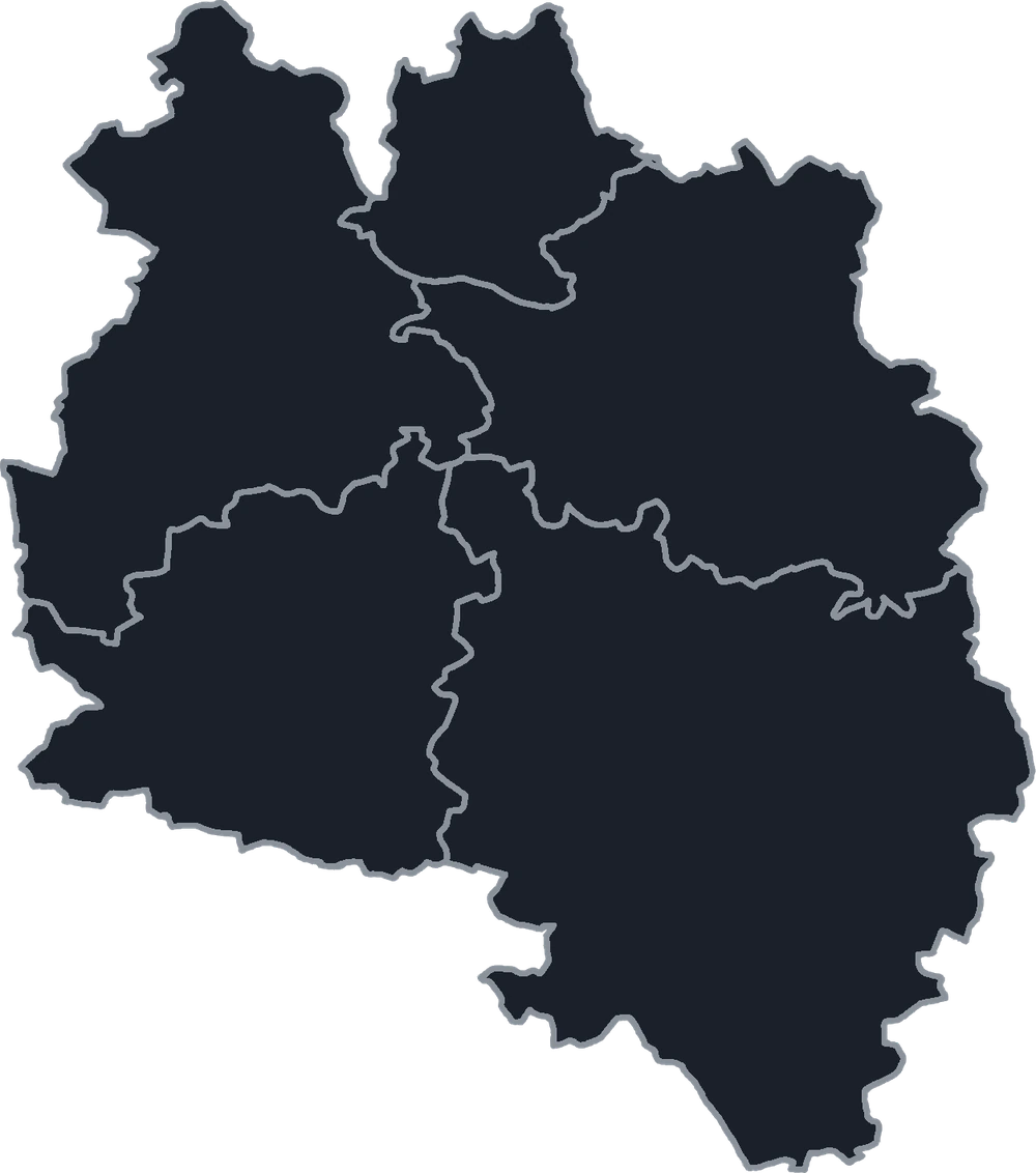 Umrisskarte der Kernregion um Stuttgart mit den angrenzenden Landkreisen
